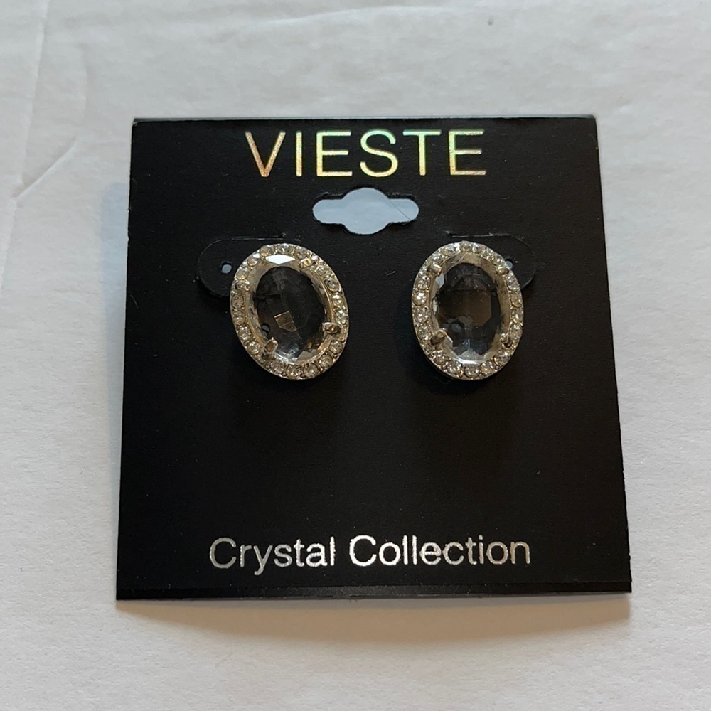 VIESTE- crystal collection diamond earrings.  half inch long. never worn.